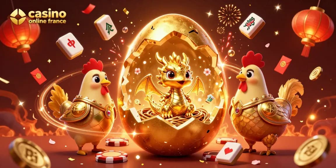 Vivez l'expérience enrichissante des casinos en ligne en France avec un dragon doré et des éléments de jeu captivants.