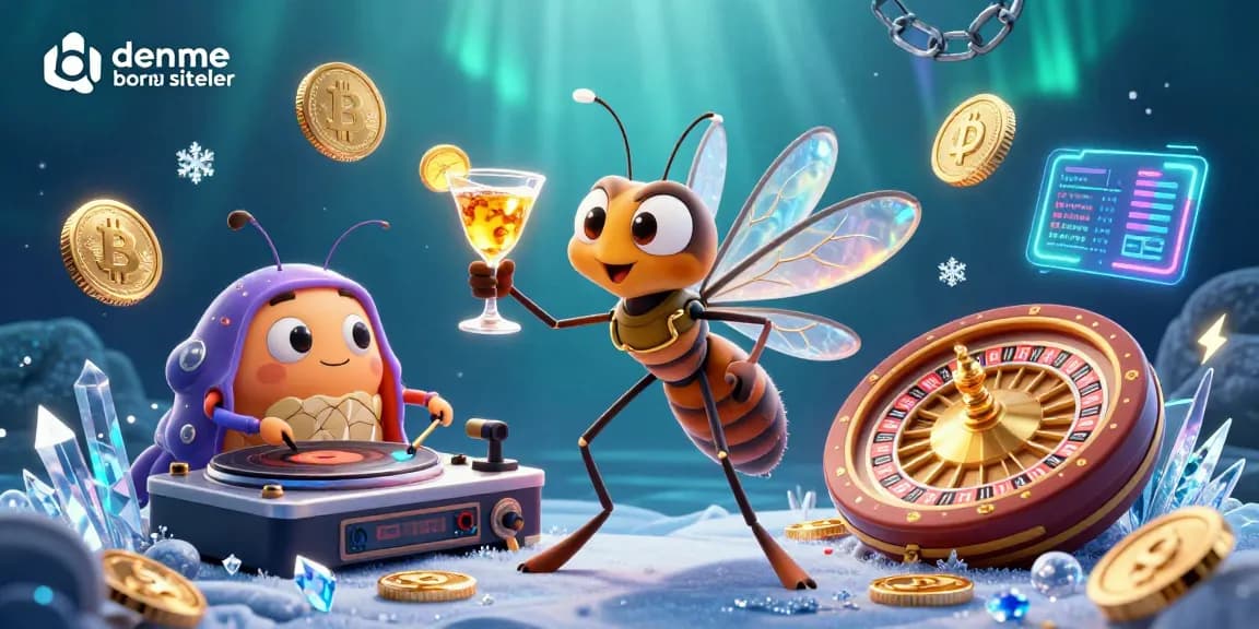 Experience thrilling gameplay with deneme bonusu veren siteler featuring vibrant casino mascots and engaging crypto elements.