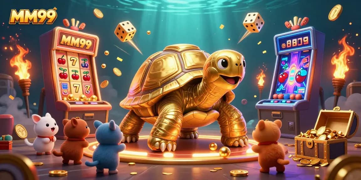 MM99 offers an exciting gaming experience with vibrant visuals in a captivating 3D casino illustration.
