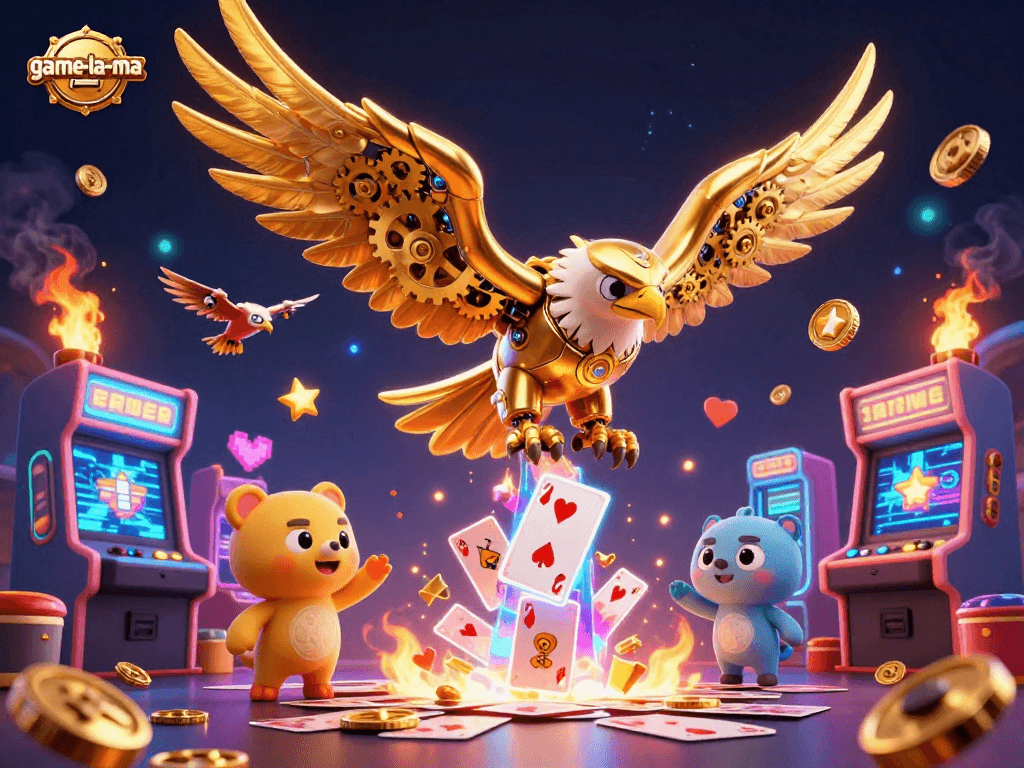 Engage in thrilling gaming with game-la-ma featuring dynamic 3D casino elements and vibrant characters.