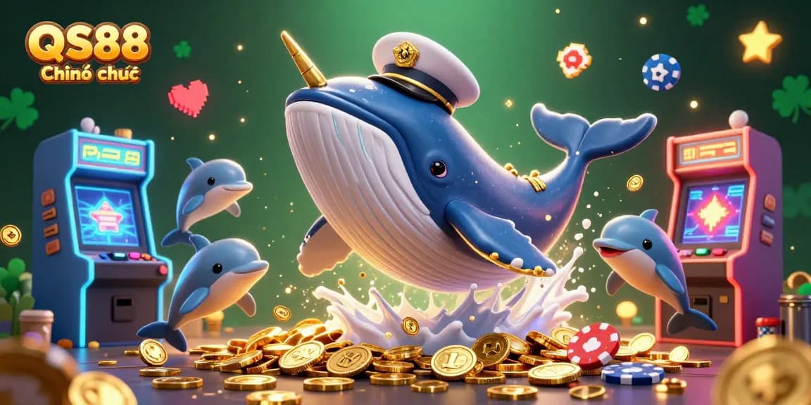 Experience thrilling gameplay at QS88 Chính thức with vibrant characters in a dynamic casino scene.