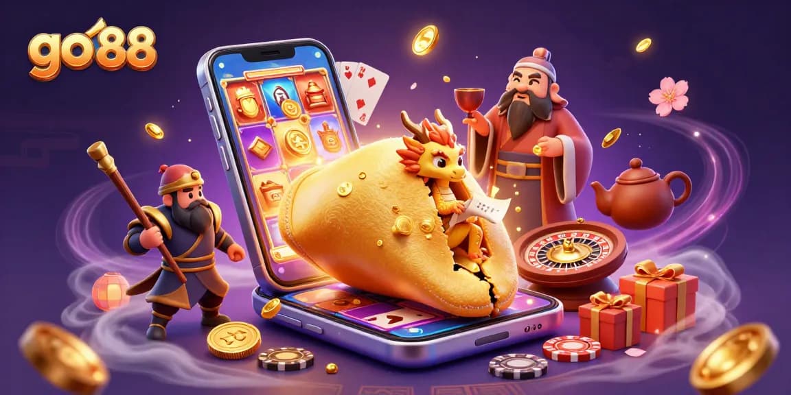 Experience thrilling moments with go 88 in this engaging casino scene featuring lively characters and games.
