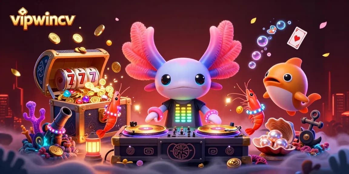 Experience the vibrant dj scene with vipwincv as neon creatures engage in online casino festivities.