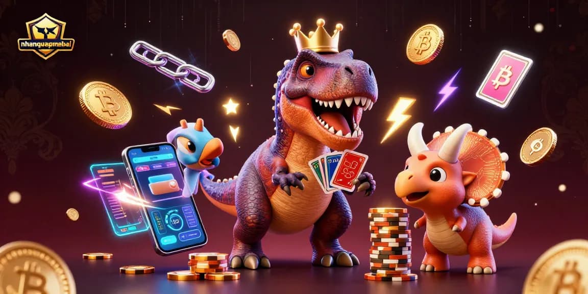 Engage in Callbreak with nhanquagamebai's fun characters amid vibrant casino elements.