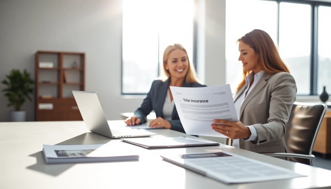 Engaging consultation illustrating Title Insurance Services with a professional agent in an office environment.