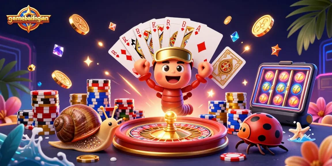 Experience thrilling gaming action with gamebaidangian in this 3D vibrant casino illustration.