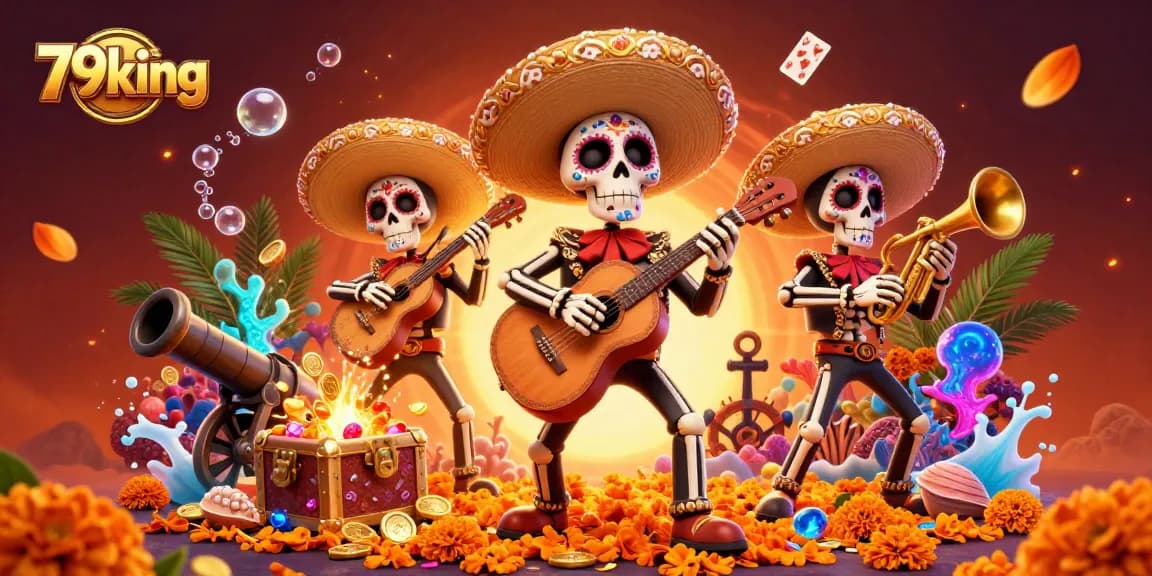 Win big with 79king in this vibrant casino scene featuring a lively mariachi band.