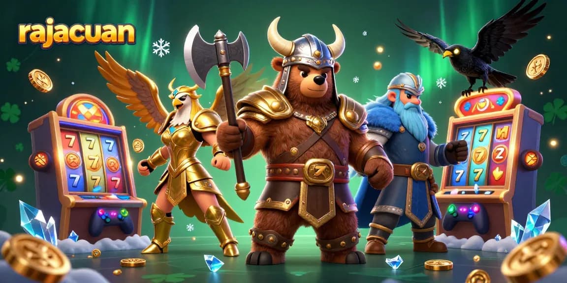 Spin the reels with rajacuan’s vibrant 3D casino scene showcasing thrilling slot gameplay.