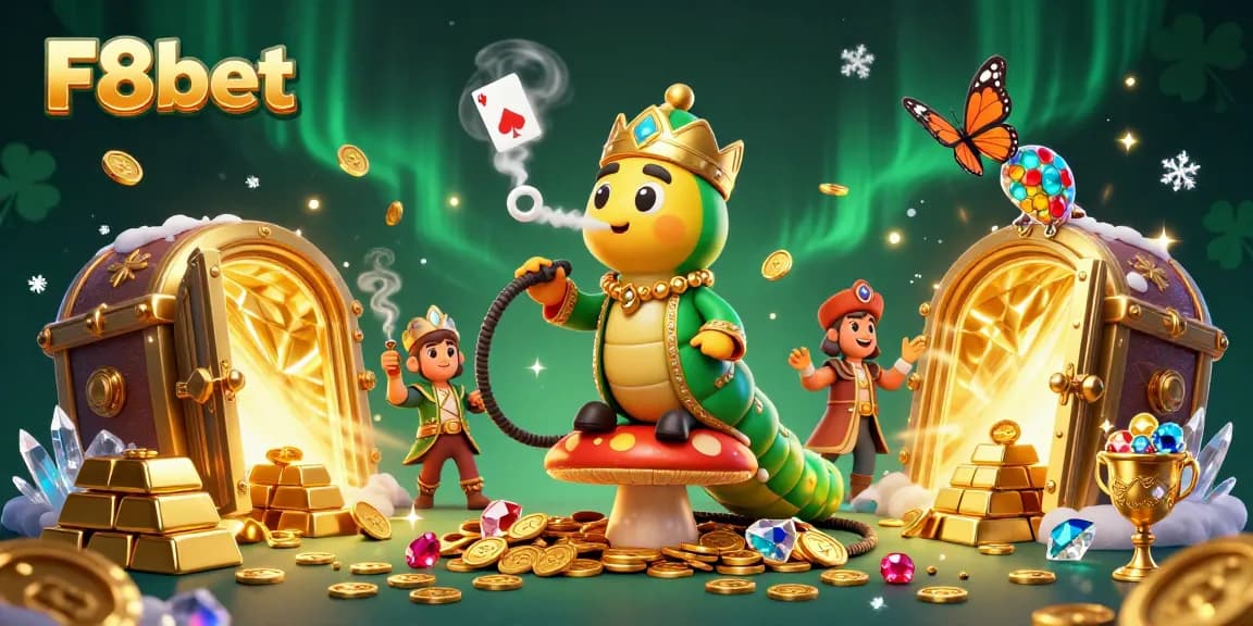 Experience high-stakes excitement with F8bet's vibrant casino-themed 3D illustration.