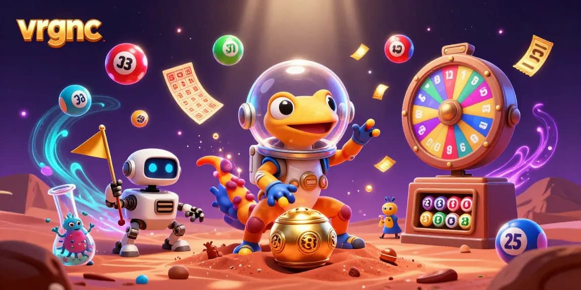 Engage in winning experiences at vrgnc with a colorful casino-themed extraterrestrial adventure.