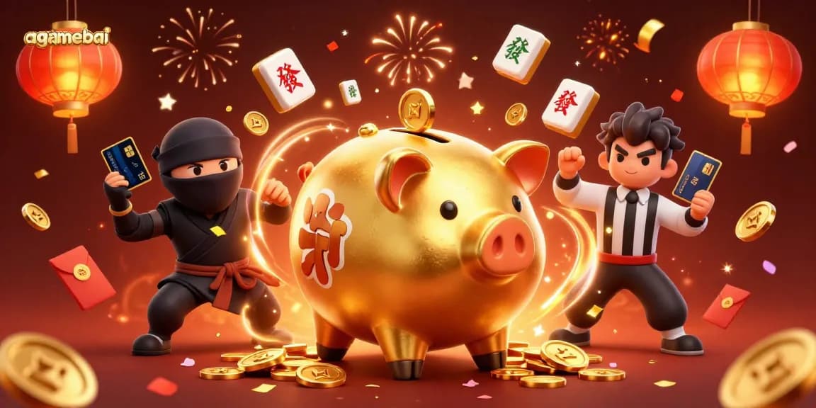 Engage in thrilling gaming action with agamebai's cartoon characters battling amid festive elements and vibrant atmosphere.