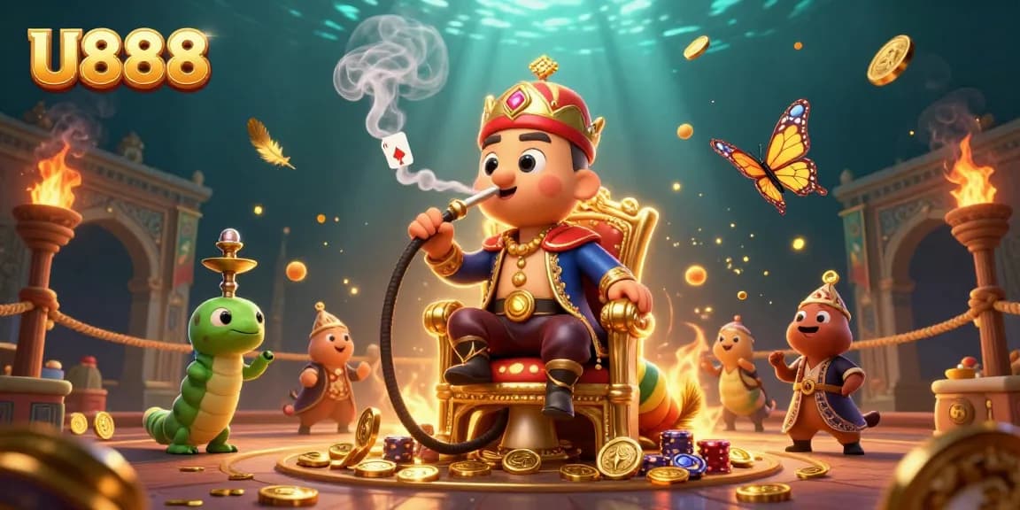 Experience thrilling gaming action at U888 with vibrant characters and dynamic casino elements