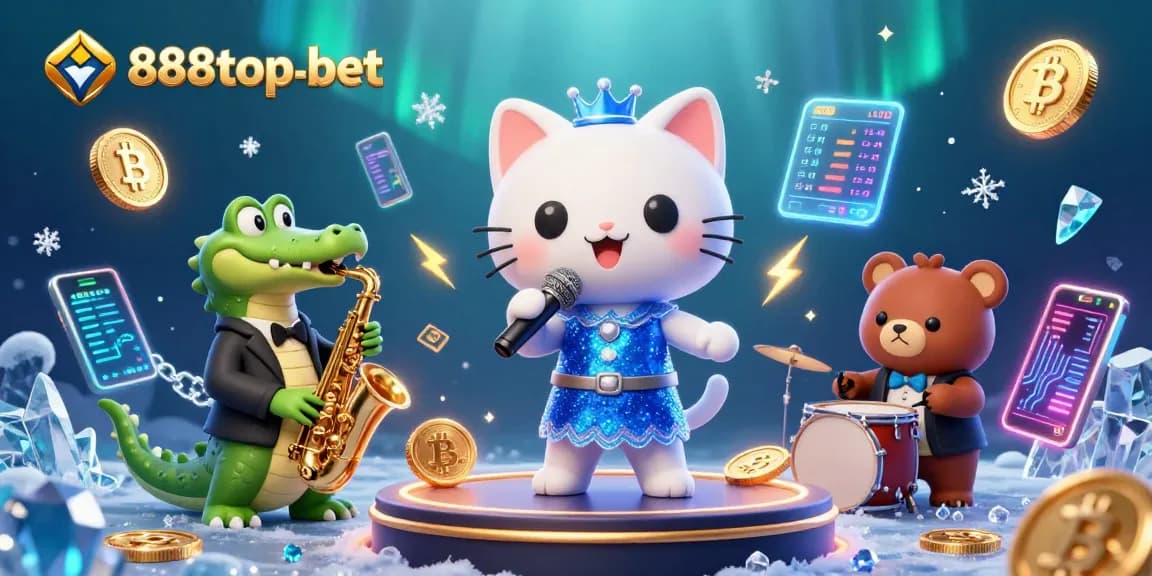 Experience excitement at 888top-bet in a vibrant casino scene with colorful characters, showcasing thrilling gaming moments.