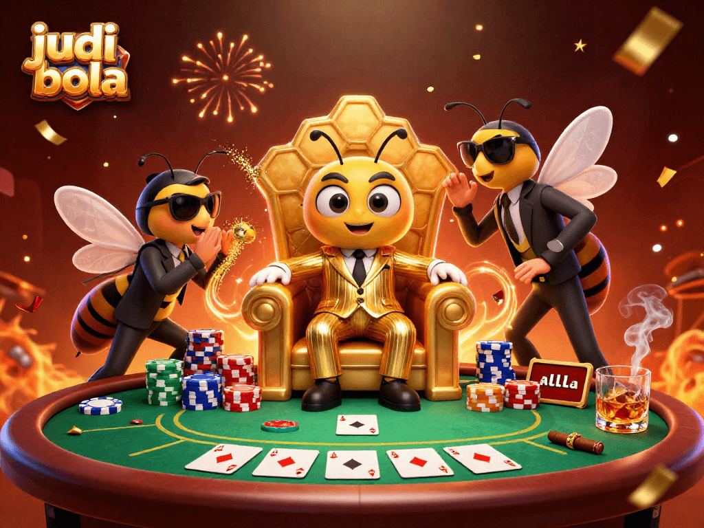 Experience the thrill of judi bola with a 3D mob boss and poker action in a dynamic casino setting.
