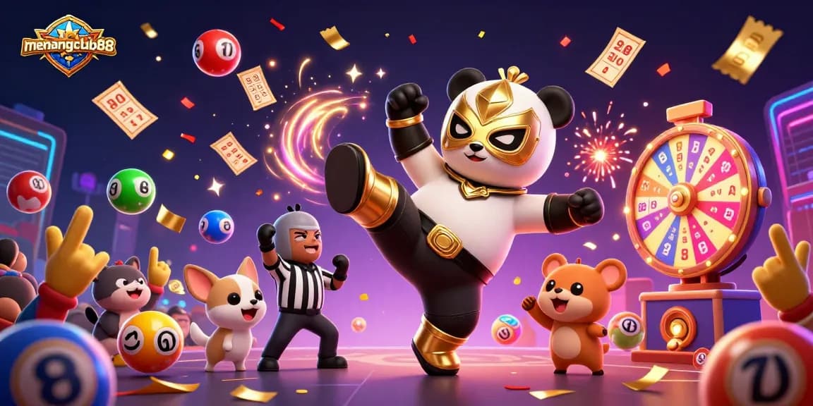 Players experience excitement with menangclub88 as cartoon characters engage in vibrant gaming actions.