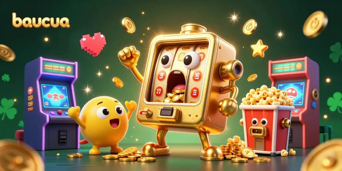 Experience the thrill of baucua with animated slot machines celebrating a jackpot amidst vibrant game elements.