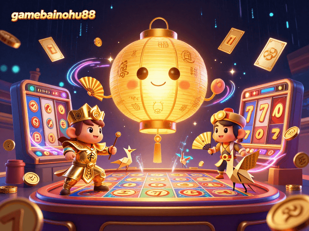 Win big with gamebainohu88 in this vibrant slot game scene featuring dynamic elements.