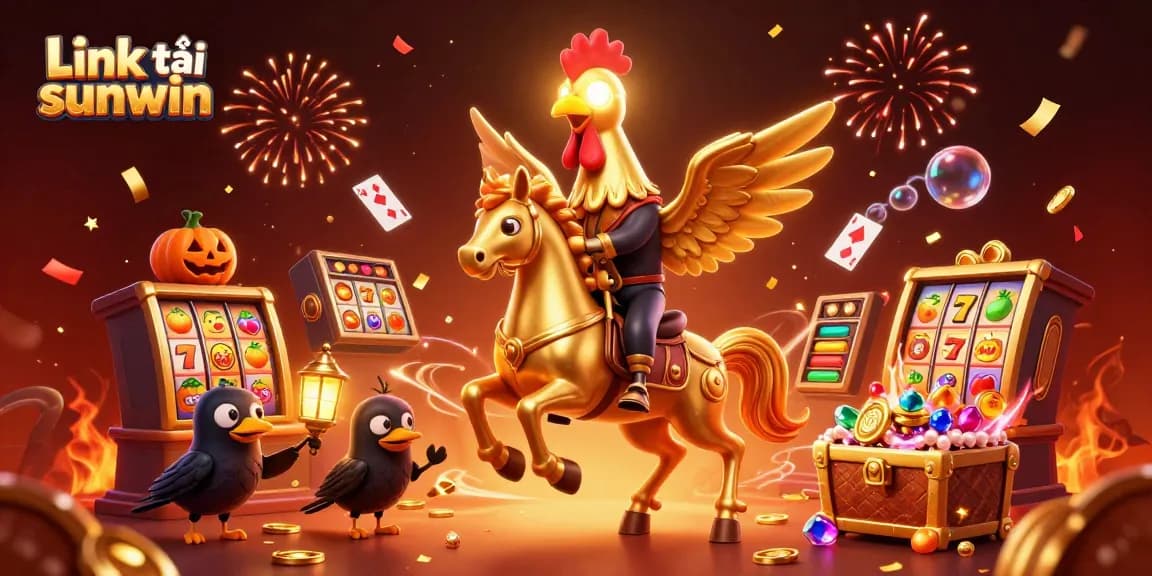 Experience the excitement in Link tải sunwin with a vibrant casino scene showcasing golden elements and thrilling game action.