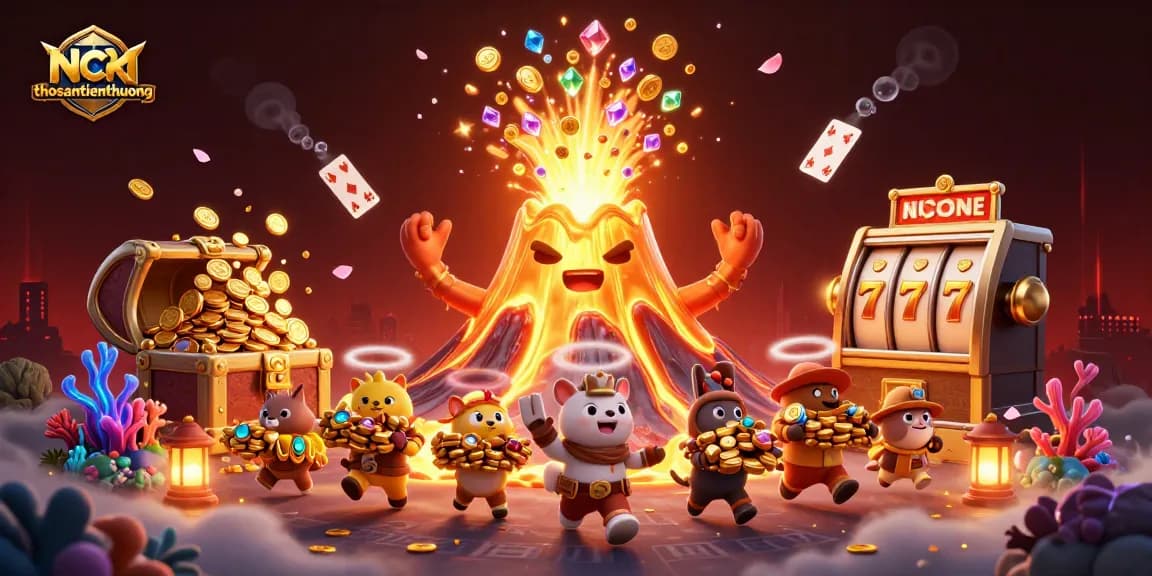 Experience the excitement of thosantienthuong as players embark on treasure hunts amidst erupting golden volcanoes and magical slot games.