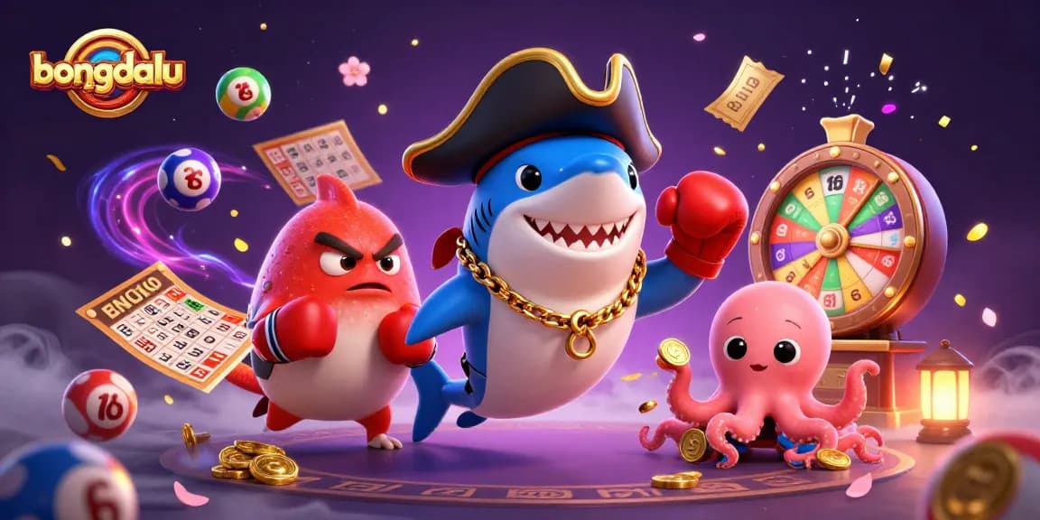 Engage with bongdalu's vibrant 3D illustration showcasing cartoon characters and gaming elements
