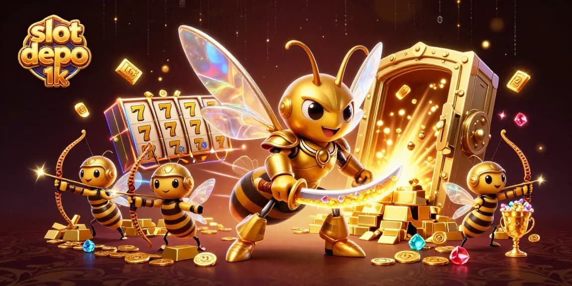 Slot depo 1k menampilkan ilustrasi kasino dengan hornet emas dan archer menyajikan kemenangan terbaik hari ini.