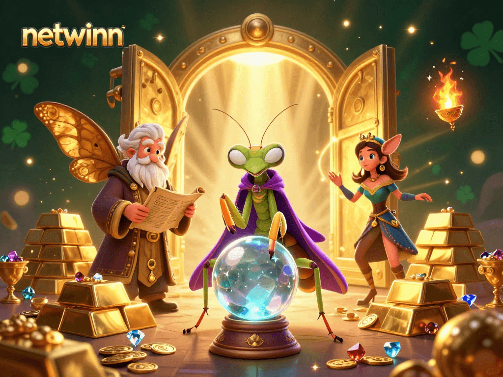 Experience the magic of netwinn with a mystical scene of fortune tellers and treasure galore.