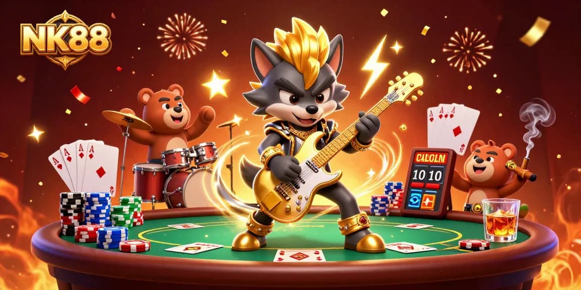 Experience exhilarating gameplay at NK88 while enjoying the lively atmosphere of a 3D casino.