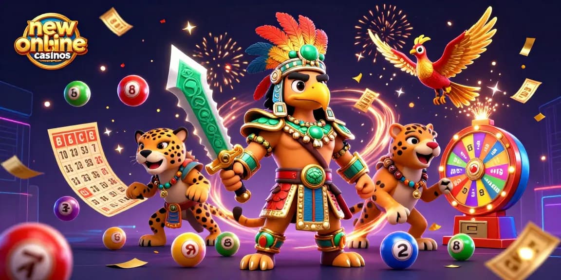 Experience the excitement of new online casinos Australia with vibrant gaming elements and colorful characters.