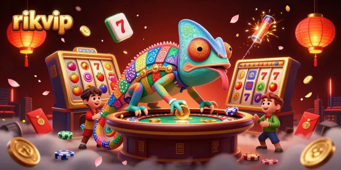 Experience thrilling gameplay with rikvip, where vibrant slot reels and golden coins come alive.