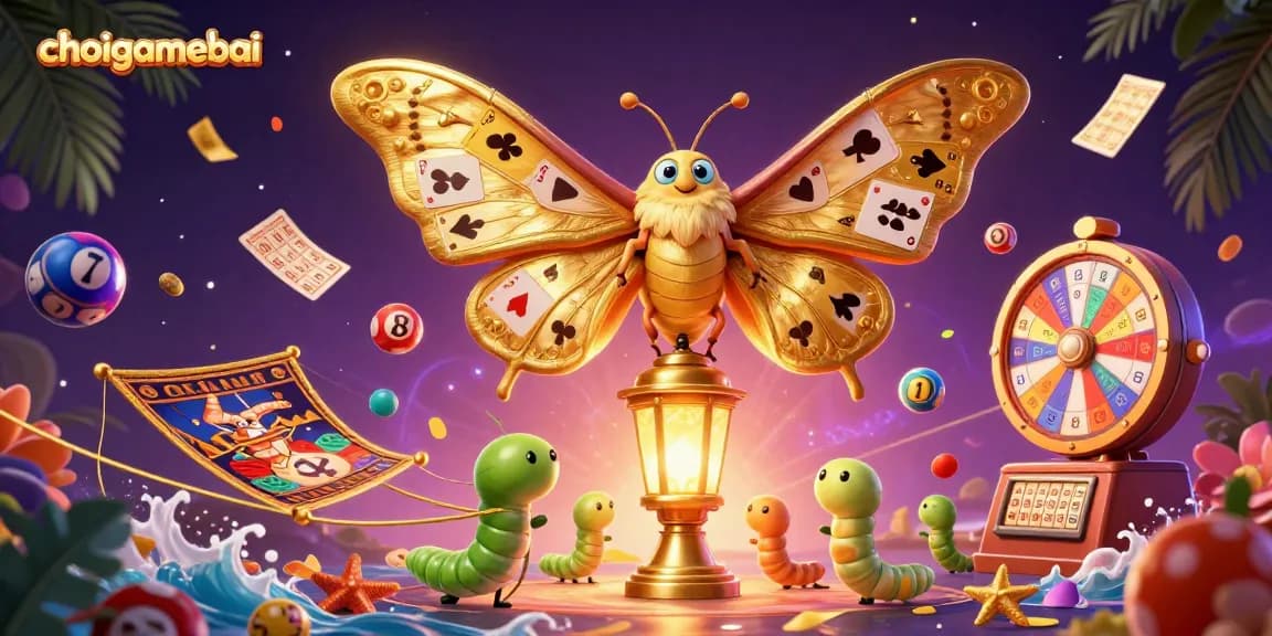 Experience the thrill of choigamebai with imaginative casino scenes created by a magical moth!