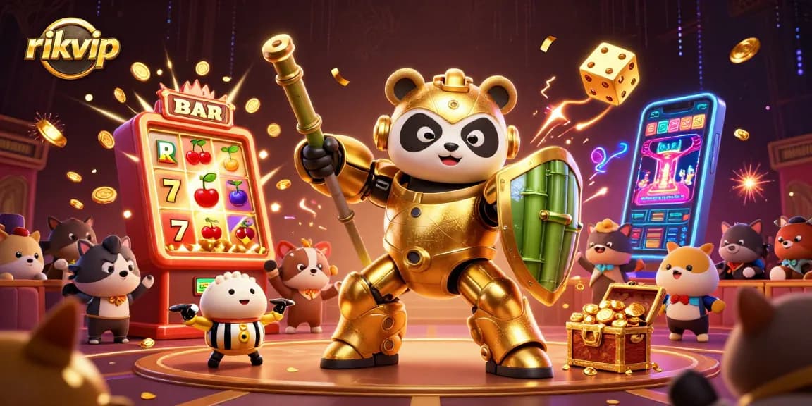 Experience rich casino gameplay with rikvip in vibrant 3D scene bursting with excitement.