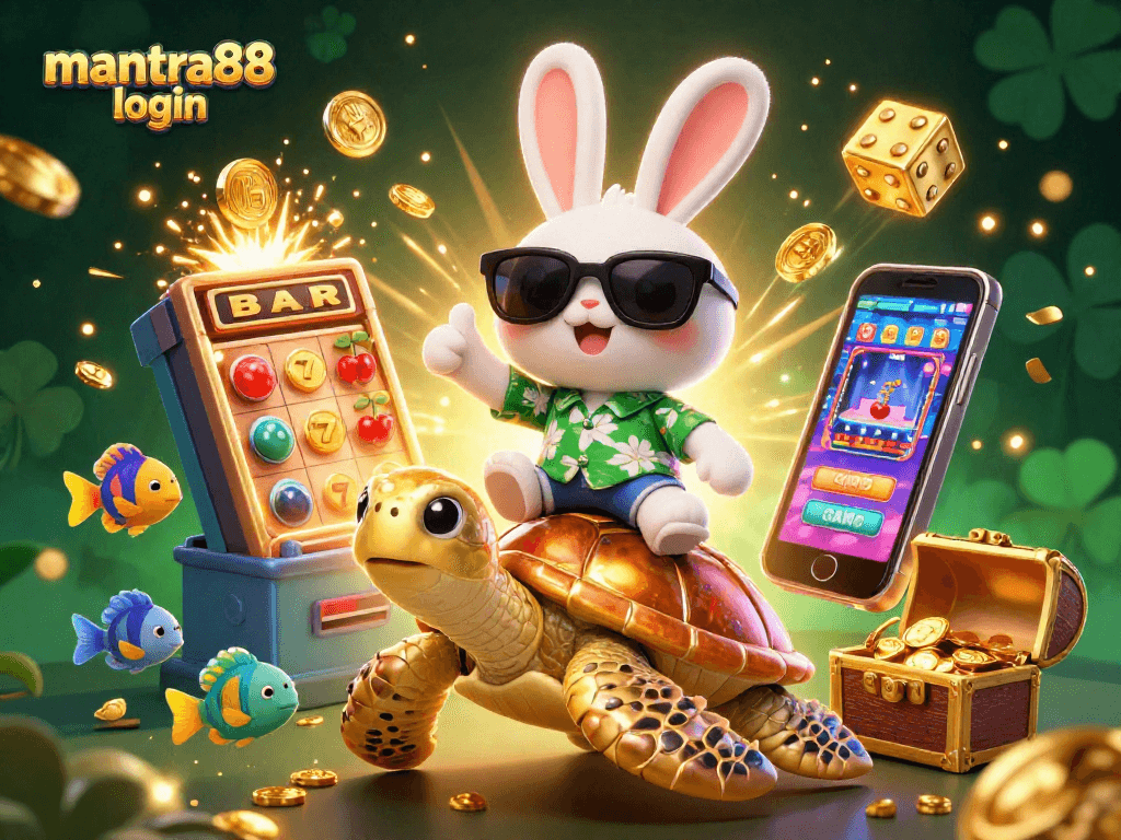 Engage with mantra88 login at vibrant slot scenes featuring a lucky rabbit and sea turtle.