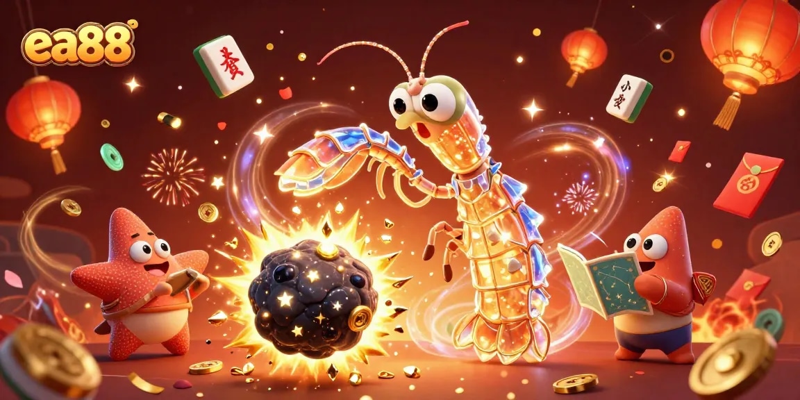 ea88 players enjoy exciting wins with colorful game elements in a vibrant casino scene