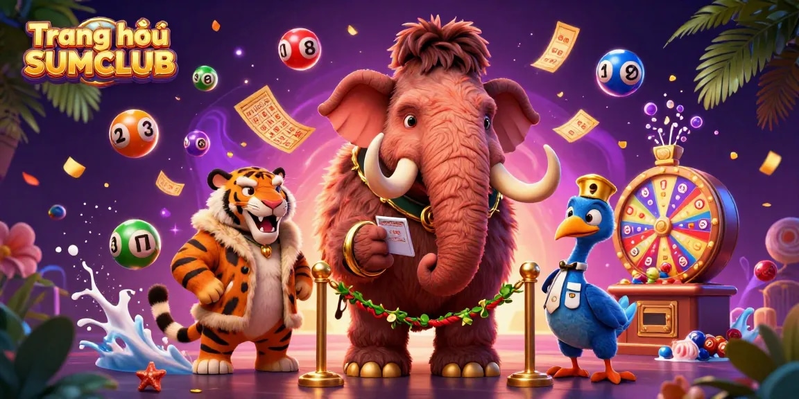 Experience exciting gameplay at Trang chủ SUMCLUB with a dynamic casino scene featuring unique characters and dazzling elements.