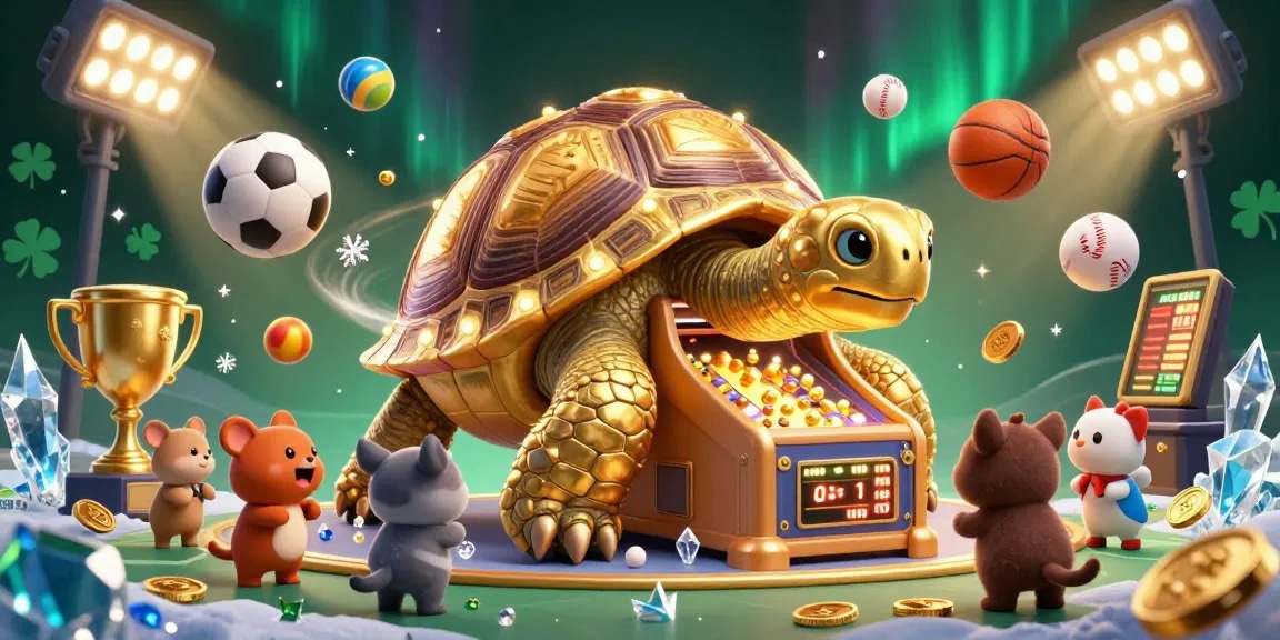 Win big with sunwin20 while enjoying dynamic gambling scenes featuring a colossal tortoise and exciting sports elements.