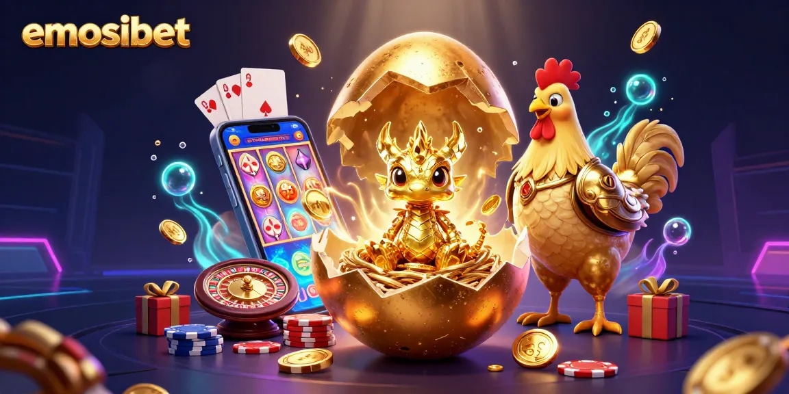 Enjoy dynamic gaming experiences with emosibet illustrated featuring a golden dragon on poker chips.