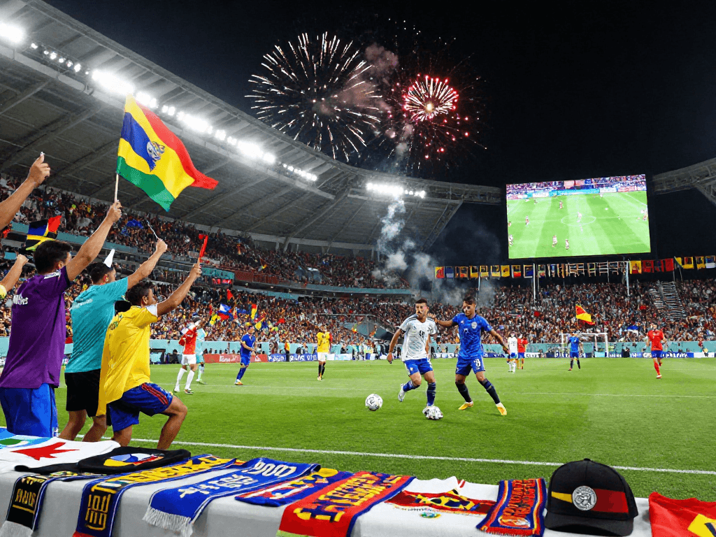 แฟนบอลที่มีความสุขในสนามฟุตบอลโลก 2026 พร้อมราคาบอลโลกนัดชิงที่อัปเดตตลอดเวลา