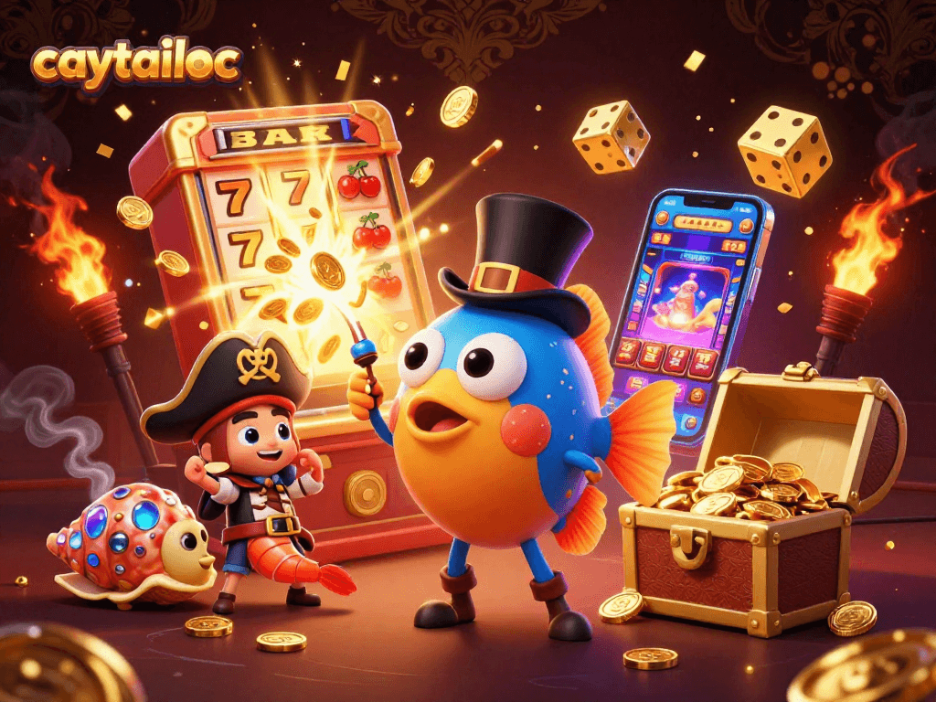 Spin to win huge jackpots with caytailoc-themed characters and vibrant casino action.