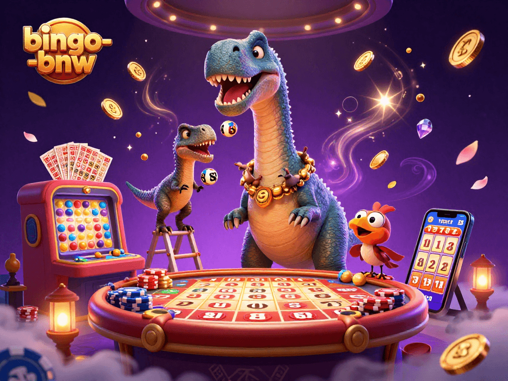 Engage in the excitement of bingo-bnw with a thrilling gaming scene featuring dynamic characters and colorful elements.