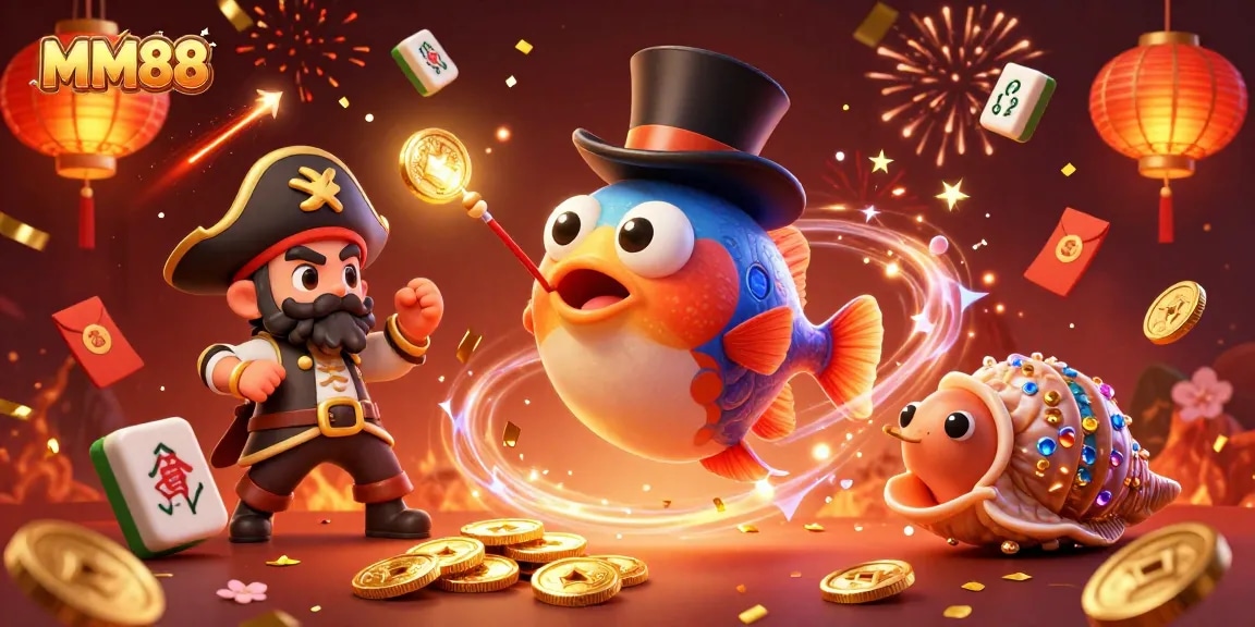 Experience MM88 magic as an anglerfish attracts gold while a pirate shrimp and gem snail celebrate.