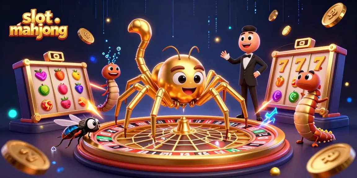 Engage with slot mahjong in a vibrant, action-filled casino scene with dynamic golden elements.