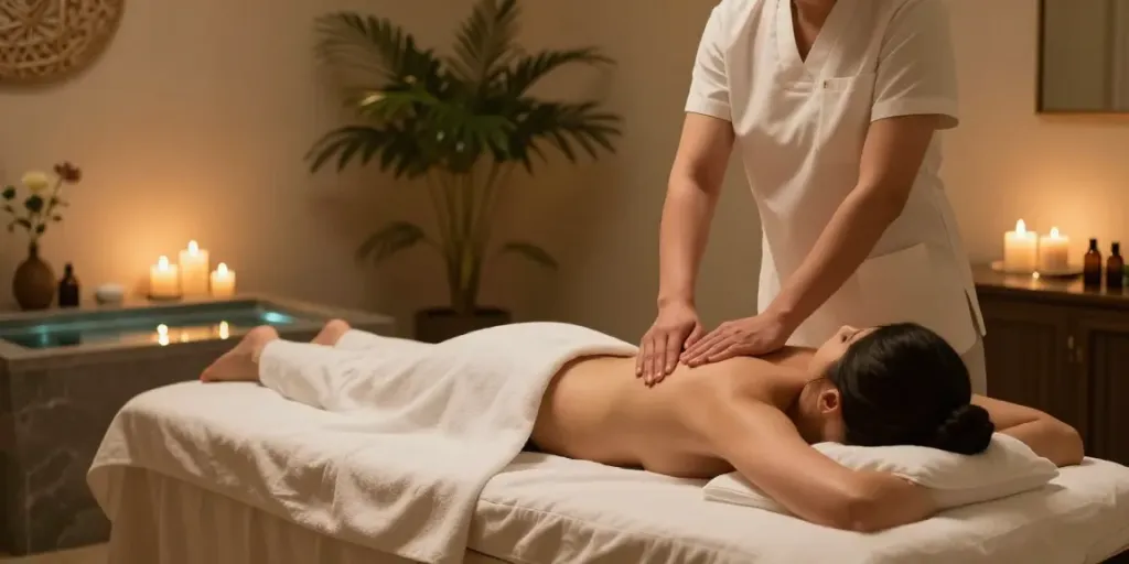 다낭 밤문화와 연관된 스파 트리트먼트, 편안한 마사지 룸에서의 휴식.