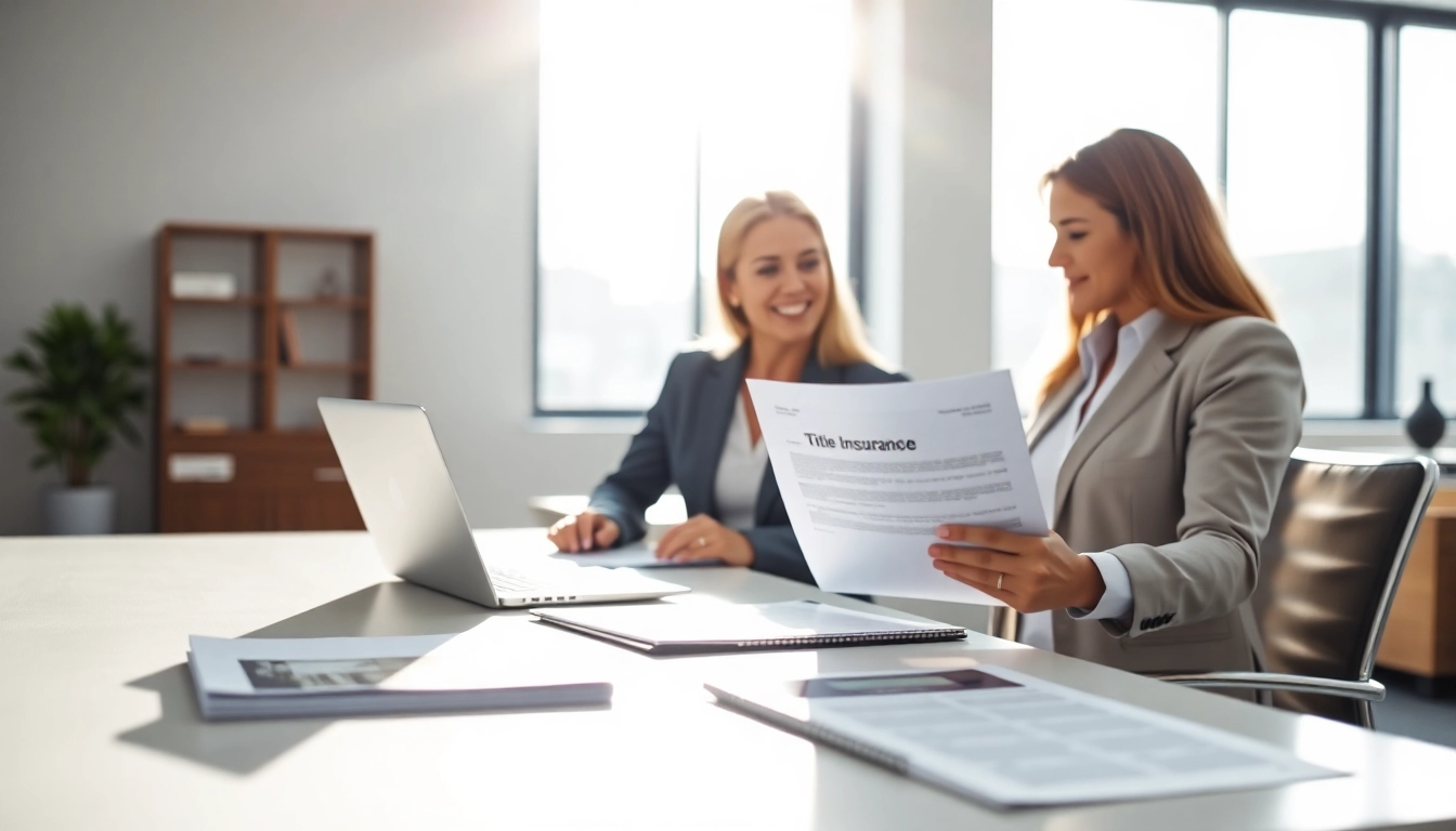 Engaging consultation illustrating Title Insurance Services with a professional agent in an office environment.