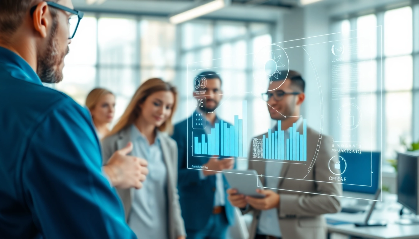 AI agents advancing collaboration through innovative technology in a modern workspace.