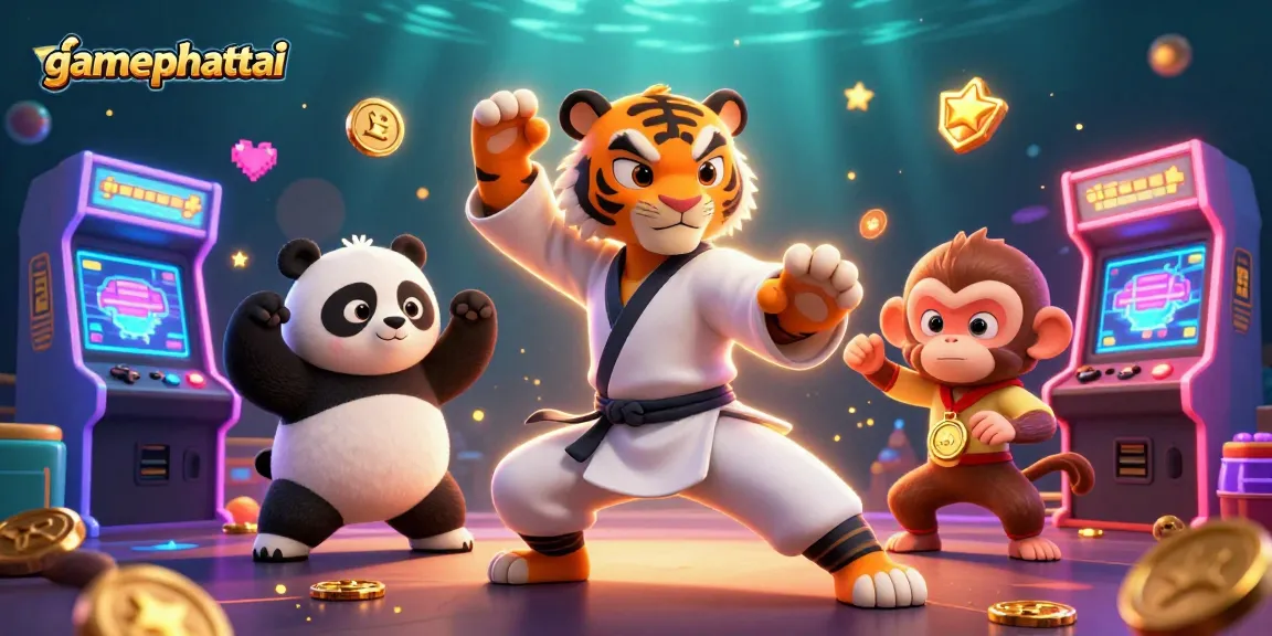 Engage in gamephattai as the kung fu tiger master leads with dynamic gaming elements amidst excitement.