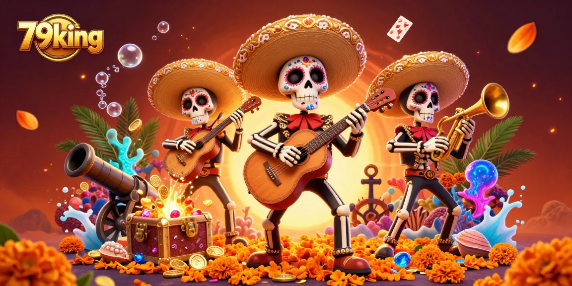 Win big with 79king in this vibrant casino scene featuring a lively mariachi band.