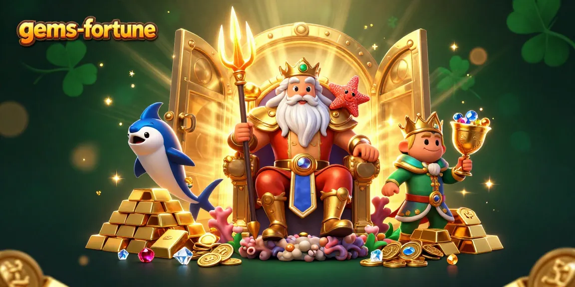 Engage in gems-fortune adventures with Neptune and treasure-filled scenes of excitement.