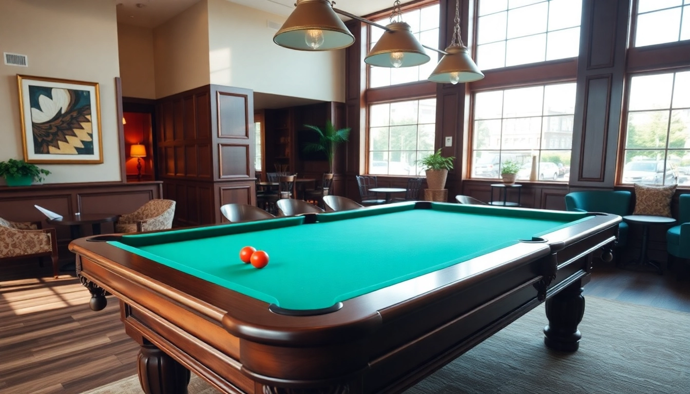 Buy Pool Tables in a stylish game room showcasing elegant design and inviting decor.