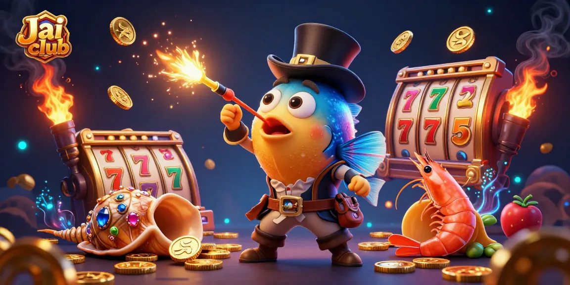 Play thrilling games on Jai club with vibrant treasure hunt illustration showcasing deep-sea characters.