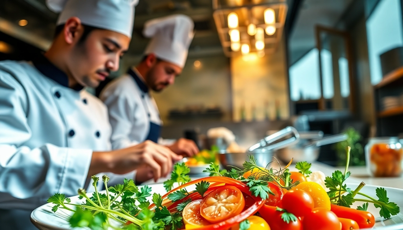 Experience vibrant slot dishes being crafted in a professional kitchen setting.